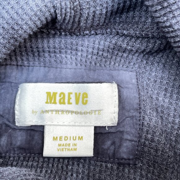 Anthropologie Maeve Size M  Top Tie Dye Thermal Ainsley Waffle Shirt‎ Blue Gray - Picture 4 of 7